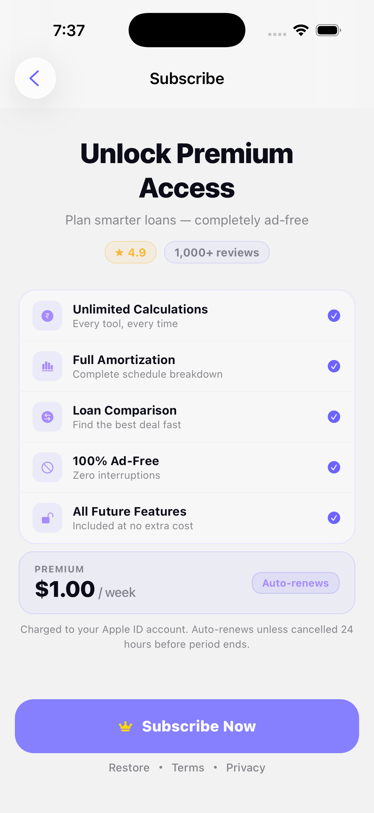 Premium subscription